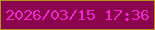 文字の大きさ：4、枠の色：b39222、背景の色：8b054d、文字の色：ee29cb 無料ブログパーツのブログ時計