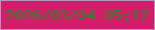 文字の大きさ：3、枠の色：b395c2、背景の色：d41c6b、文字の色：21891f 無料ブログパーツのブログ時計