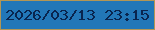 文字の大きさ：4、枠の色：b39655、背景の色：2277b8、文字の色：09254f 無料ブログパーツのブログ時計