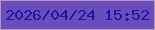 文字の大きさ：1、枠の色：b398be、背景の色：6a4cba、文字の色：1518aa 無料ブログパーツのブログ時計