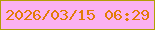 文字の大きさ：5、枠の色：b39e05、背景の色：fbb1f1、文字の色：e27b06 無料ブログパーツのブログ時計