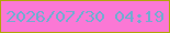 文字の大きさ：1、枠の色：b3a506、背景の色：fb78d5、文字の色：71acd1 無料ブログパーツのブログ時計