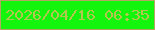 文字の大きさ：2、枠の色：b3a562、背景の色：13f50d、文字の色：b3c74e 無料ブログパーツのブログ時計