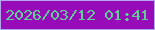 文字の大きさ：5、枠の色：b3a5ee、背景の色：980bb8、文字の色：5fcf95 無料ブログパーツのブログ時計
