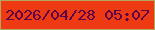 文字の大きさ：4、枠の色：b3a760、背景の色：ed3a13、文字の色：5d0249 無料ブログパーツのブログ時計