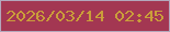 文字の大きさ：5、枠の色：b3a7bb、背景の色：a33752、文字の色：ca9e3a 無料ブログパーツのブログ時計