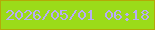 文字の大きさ：4、枠の色：b3a908、背景の色：9bdb19、文字の色：b7abf6 無料ブログパーツのブログ時計