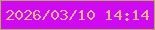 文字の大きさ：2、枠の色：b3aa5d、背景の色：cf09f1、文字の色：eeb783 無料ブログパーツのブログ時計