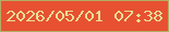文字の大きさ：4、枠の色：b3ac62、背景の色：e75132、文字の色：e8df95 無料ブログパーツのブログ時計