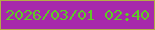 文字の大きさ：1、枠の色：b3ad46、背景の色：a728ab、文字の色：5dcc25 無料ブログパーツのブログ時計