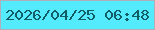 文字の大きさ：2、枠の色：b3adba、背景の色：54ebfe、文字の色：115e67 無料ブログパーツのブログ時計