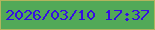 文字の大きさ：3、枠の色：b3b55e、背景の色：52a958、文字の色：350ee3 無料ブログパーツのブログ時計