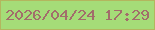 文字の大きさ：3、枠の色：b3b65e、背景の色：a5dc78、文字の色：a26d6b 無料ブログパーツのブログ時計