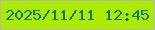 文字の大きさ：2、枠の色：b3bb9f、背景の色：abeb03、文字の色：157978 無料ブログパーツのブログ時計