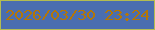 文字の大きさ：2、枠の色：b3bd51、背景の色：4a6eb0、文字の色：b47606 無料ブログパーツのブログ時計