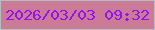 文字の大きさ：3、枠の色：b3bdc2、背景の色：cc7b97、文字の色：9412f2 無料ブログパーツのブログ時計