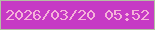文字の大きさ：4、枠の色：b3bfa3、背景の色：c63ac5、文字の色：f5b1d9 無料ブログパーツのブログ時計