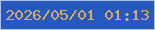 文字の大きさ：4、枠の色：b3c0e5、背景の色：2559be、文字の色：d8aa66 無料ブログパーツのブログ時計