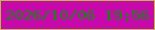 文字の大きさ：4、枠の色：b3c134、背景の色：c807ac、文字の色：178418 無料ブログパーツのブログ時計