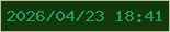 文字の大きさ：4、枠の色：b3c19d、背景の色：12380c、文字の色：259d6b 無料ブログパーツのブログ時計