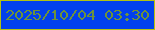 文字の大きさ：2、枠の色：b3c210、背景の色：0240ed、文字の色：6d923b 無料ブログパーツのブログ時計