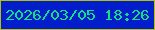 文字の大きさ：1、枠の色：b3c303、背景の色：021dcb、文字の色：11e081 無料ブログパーツのブログ時計