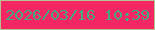 文字の大きさ：1、枠の色：b3c392、背景の色：f42663、文字の色：4aa881 無料ブログパーツのブログ時計
