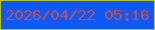 文字の大きさ：4、枠の色：b3c42a、背景の色：1057f7、文字の色：b65268 無料ブログパーツのブログ時計
