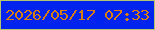 文字の大きさ：1、枠の色：b3c56d、背景の色：0023ed、文字の色：d77e12 無料ブログパーツのブログ時計