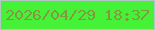 文字の大きさ：3、枠の色：b3c5c4、背景の色：45f237、文字の色：849841 無料ブログパーツのブログ時計