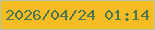 文字の大きさ：4、枠の色：b3c6a7、背景の色：f6bc24、文字の色：4b7651 無料ブログパーツのブログ時計