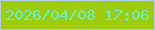 文字の大きさ：5、枠の色：b3c9ee、背景の色：9ecc0c、文字の色：65eec6 無料ブログパーツのブログ時計
