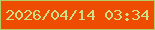 文字の大きさ：2、枠の色：b3cc65、背景の色：ee4d01、文字の色：cfdf87 無料ブログパーツのブログ時計