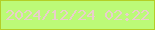 文字の大きさ：5、枠の色：b3cf27、背景の色：bcfa78、文字の色：e9cecb 無料ブログパーツのブログ時計