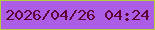 文字の大きさ：4、枠の色：b3cf3b、背景の色：ab5de5、文字の色：610337 無料ブログパーツのブログ時計