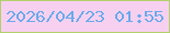 文字の大きさ：4、枠の色：b3d06d、背景の色：f7d0f0、文字の色：6dabec 無料ブログパーツのブログ時計