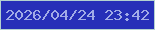 文字の大きさ：5、枠の色：b3d1cf、背景の色：262fb8、文字の色：a1abe7 無料ブログパーツのブログ時計