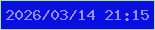 文字の大きさ：3、枠の色：b3d4d6、背景の色：080fdf、文字の色：9091fc 無料ブログパーツのブログ時計