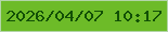 文字の大きさ：4、枠の色：b3d5a8、背景の色：6dbb28、文字の色：125006 無料ブログパーツのブログ時計