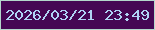 文字の大きさ：2、枠の色：b3d7cc、背景の色：450754、文字の色：afd4f4 無料ブログパーツのブログ時計