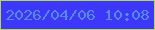 文字の大きさ：1、枠の色：b3d84e、背景の色：3d37fa、文字の色：5789e1 無料ブログパーツのブログ時計