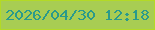 文字の大きさ：4、枠の色：b3da26、背景の色：a8cd53、文字の色：2a9a8b 無料ブログパーツのブログ時計