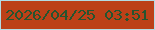 文字の大きさ：5、枠の色：b3dbe4、背景の色：bc4018、文字の色：26542f 無料ブログパーツのブログ時計