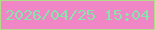 文字の大きさ：5、枠の色：b3dc8a、背景の色：f086c6、文字の色：89e3aa 無料ブログパーツのブログ時計