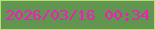 文字の大きさ：1、枠の色：b3e071、背景の色：62954f、文字の色：f519be 無料ブログパーツのブログ時計