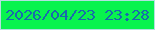 文字の大きさ：3、枠の色：b3e0e0、背景の色：08f34e、文字の色：196aac 無料ブログパーツのブログ時計