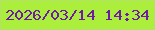 文字の大きさ：3、枠の色：b3e16a、背景の色：abee3b、文字の色：6e1ba5 無料ブログパーツのブログ時計