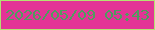 文字の大きさ：5、枠の色：b3e372、背景の色：e33496、文字の色：509c5f 無料ブログパーツのブログ時計