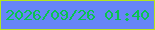 文字の大きさ：4、枠の色：b3e61d、背景の色：6685f8、文字の色：09c54f 無料ブログパーツのブログ時計