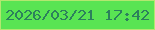 文字の大きさ：4、枠の色：b3e770、背景の色：59e453、文字の色：2c815c 無料ブログパーツのブログ時計